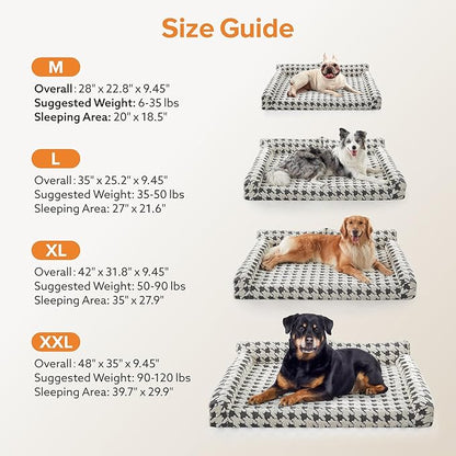 Orthopedic Dog Beds for Medium Dogs Washable, Detachable Side Bolster and Pillow, Medium Dog Sofa with Memory Foam, with Removable Cover and Non-Slip Bottom, Grey (Grey, M (28"x22.8"x9.4"))