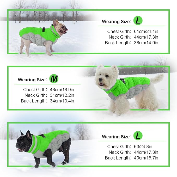 Warm Dog Coats for Small Dogs, Puppy Jacket, Waterproof Dog Jacket with Harness Built in, Zipper Clousure, Fleece Lining for Cold Weather, Small Puppy Clothes for Chihuahua, Maltese - XS