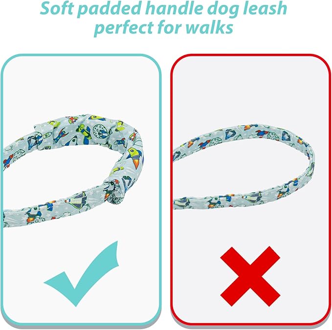 Dog Collar and Leash Set Adjustable Girls Puppy Floral Collars with Bow Tie for Small Medium Large Dogs(S, Rocket)