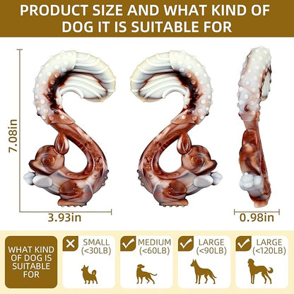 Indestructible Dog Toys for Aggressive Chewers, Tough and Durable Chew Toys for Large Medium Dogs, Interactive Dog Chew Toys to Keep Them Busy (B Squirrel)
