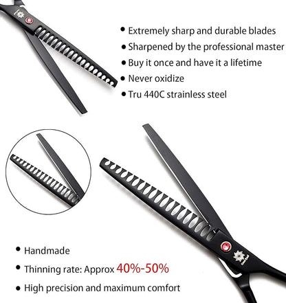 Dream Reach Professional 7.0'' Curved Chunker Scissors for Dogs and Cats