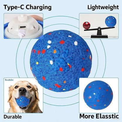 Upgraded Interactive Dog Toys for Aggressive Chewers,E-TPU Interactive Dog Balls Moving Dog Toys to Keep Them Busy,Dog Chew Toys for Dogs,Automatic Rolling Activated Dog Toy Valentines Day Gift