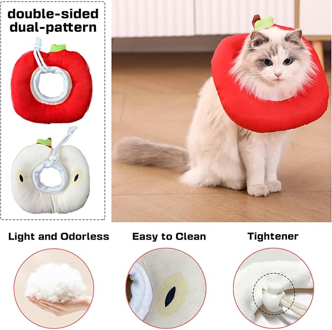 Jevnd Cat Cone Collar Soft Kitten Donut, Cat Cones to Stop Licking After Surgery and Scratching, Waterproof Elizabethan e Collar for Cats After Neuter, Adjustable Comfy Cats Neck Cone Pillow for Kitty