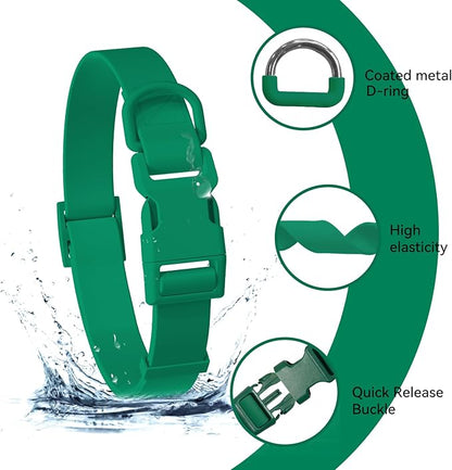 Waterproof Rubber Dog Collar, Odor-Resistant and Easy to Clean, Ideal for Daily Walks, Rainy Days, Swimming and Hiking, Fits Small Medium and Large Dogs