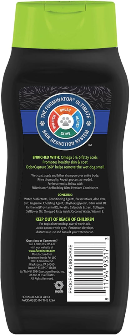 FURminator Ultra Premium deShedding Shampoo for Dogs Helps Reduce Excess Shedding, 16 oz