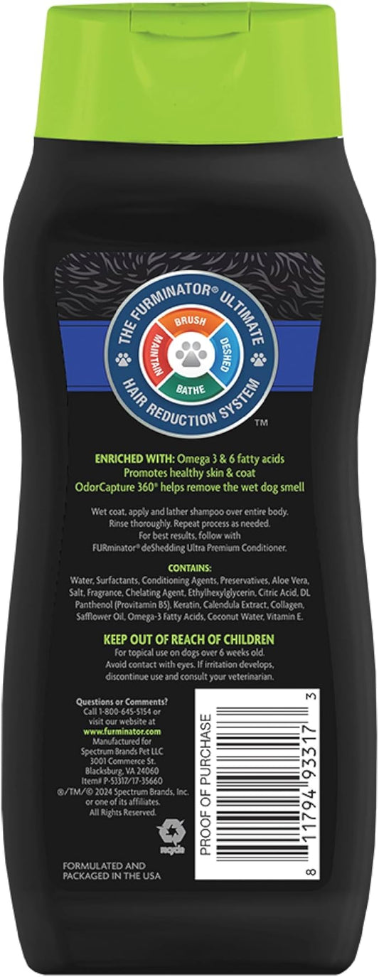 FURminator Ultra Premium deShedding Shampoo for Dogs Helps Reduce Excess Shedding, 16 oz