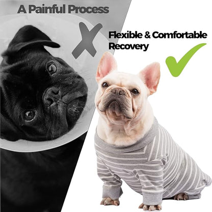 AOKAZI Medical Pet Surgical Suit - Dog Shirt with Long Sleeve, Cat Clothes - Cambridge, XXS