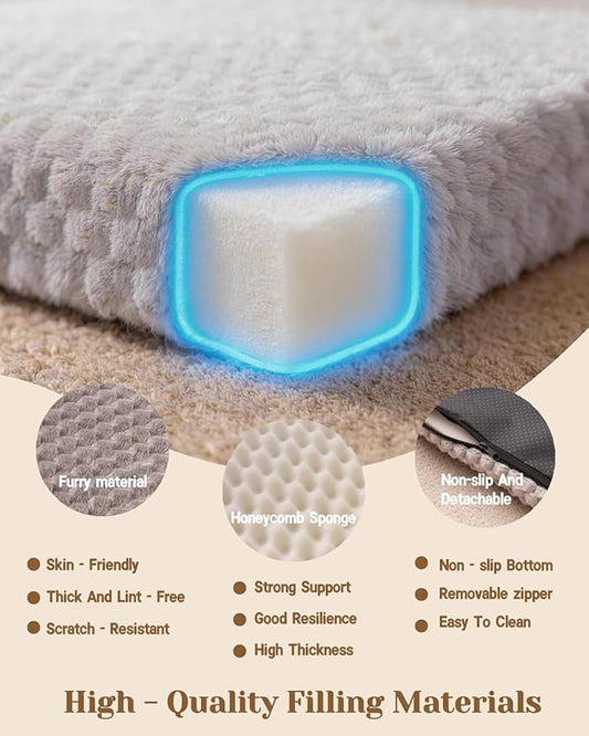PetPurrio Backseat Pet Bed Mat, Non-Slip Travel Pet Mat, Dog Bed for Car Back Seat, Suitable for Backseat Extenders and Trucks SUVs