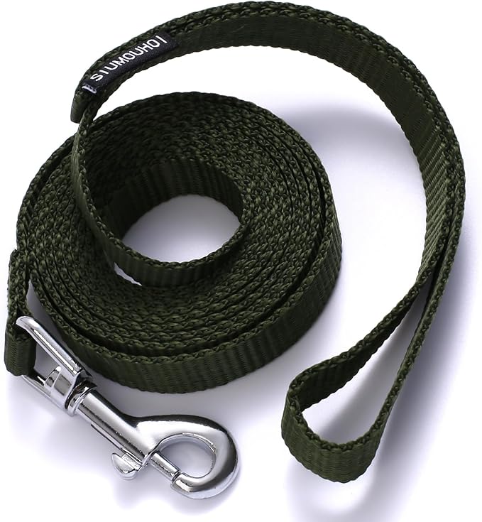 6 FT Puppy Leashes, Strong Traditional Style Leash with Easy to Use Collar Hook,Dog Lead Great for Small and Medium and Large Dog (Military Green)