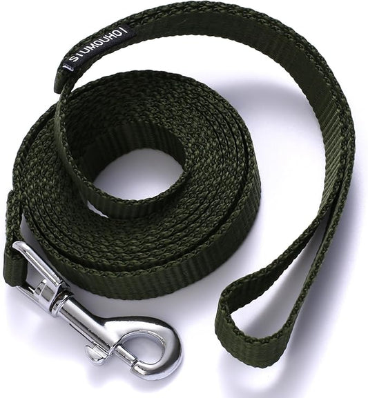 6 FT Puppy Leashes, Strong Traditional Style Leash with Easy to Use Collar Hook,Dog Lead Great for Small and Medium and Large Dog (Military Green)