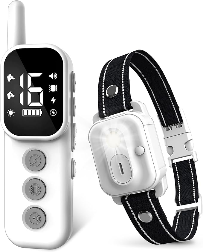 Wissilor Dog Training Collar,Dog Shock Collar with Remote Control, 3300FT and 4 Training Modes Beep,Vibration,Safe Shock,LED Light,IPX7 Waterproof Rechargeable E-Collar for All Breeds (8-150 lbs)