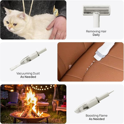 Pet Grooming Vacuum Kit - Cat & Dog Grooming Kit for Easy Pet Care at Home & Outdoor, 12000 Pa Powerful Suction， 8000mAh Vaccum Cleaner - Includes Clippers, Brush, Nail Trimmer Grinder