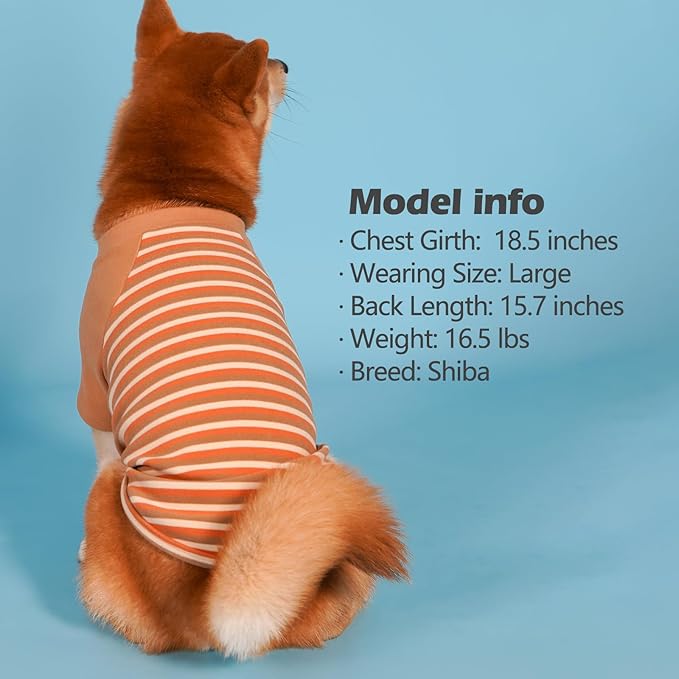 KYEESE 2Pack Dog Sweater, Soft Pet Sweatshirt Pullover Stretchy Dog Sweater for Small Dogs Girl Boy, Lightweight Fleece Pet Shirt Clothes with Sleeves, L