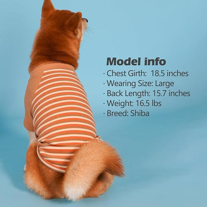 KYEESE 2Pack Dog Sweater, Soft Pet Sweatshirt Pullover Stretchy Dog Sweater for Small Dogs Girl Boy, Lightweight Fleece Pet Shirt Clothes with Sleeves, L