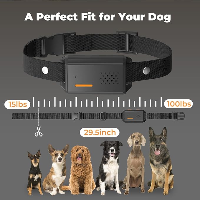 2-in-1 Dog Shock Collar with Remote Control and Automatic Bark Mode - Electric Training Smart Anti Barking Collars for Small Medium Large Dogs E-Collar (5-150Lbs) Waterproof