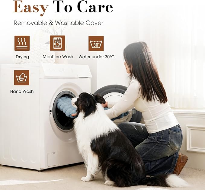 Cozila Dog Beds for Extra Large Sized Dog, Orthopedic Pet Bed with Waterproof Lining, Soft Short Plush Surface & Egg Crate Foam, Machine Washable Pet Mat with Removable Cover & Anti Slip Bottom