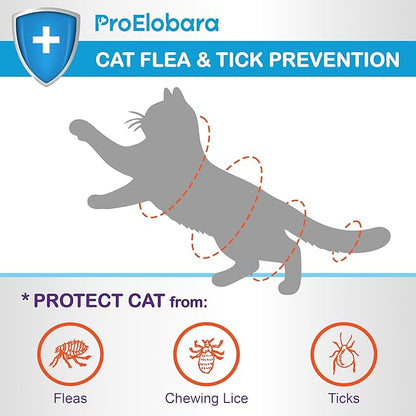 ProElobara Topical Flea and Tick for Large Cats: Waterproof Topical Cat Flea and Tick – Fast-Acting & Long-Lasting at Home Control for Cats Over 9 lbs and 8 Weeks or Older – 6-Dose Supply