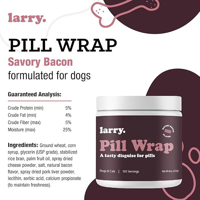 Bacon Pill Wrap for Dogs - Pet Pill Paste - Hide Dog Medication Pockets - Dog Treats for Medicine Hide Pill - 102 Servings - 8 oz - Made in USA