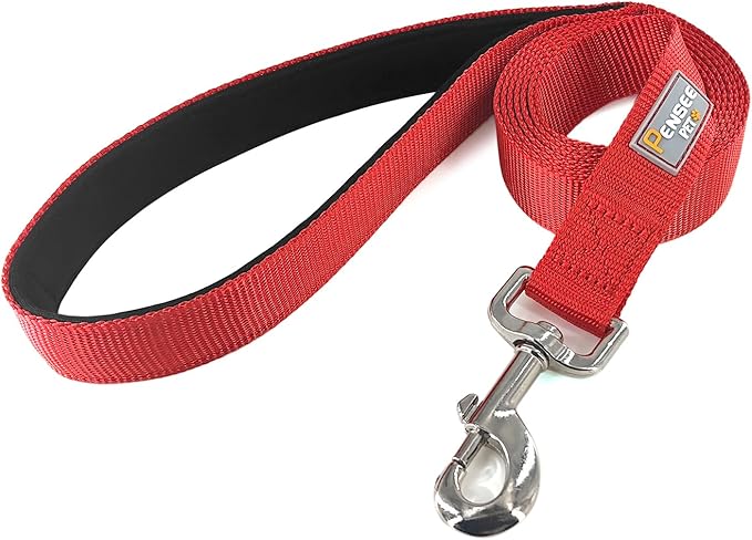 Basic Dog Leashes 6 FT Padded Handle Nylon Dogs Leashes for Large Dogs Red
