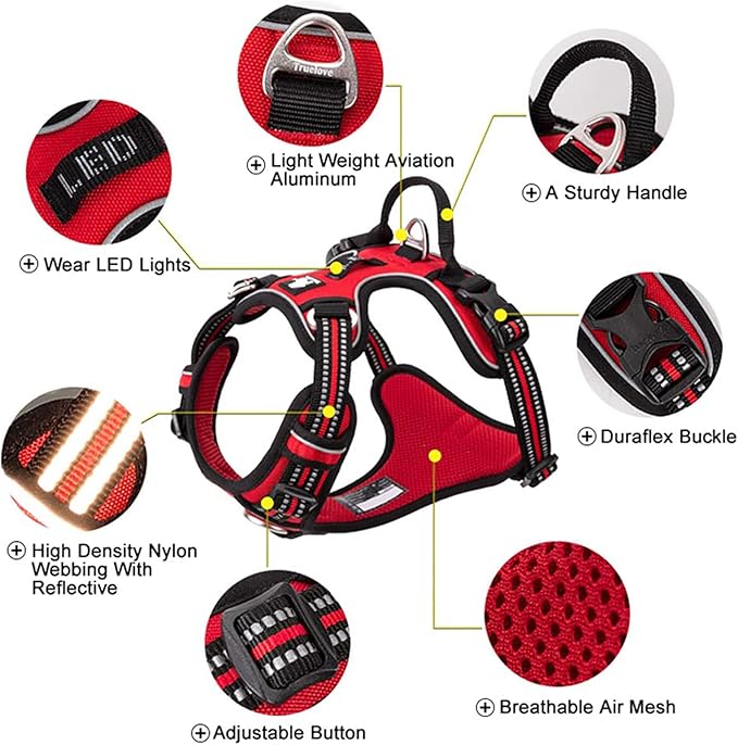TRUE LOVE Dog Harness No Pull Nylon Reflective Pet Harness Adjustable Comfortable Control Step-in Brilliant Colors Truelove TLH56512 XS Royal Blue