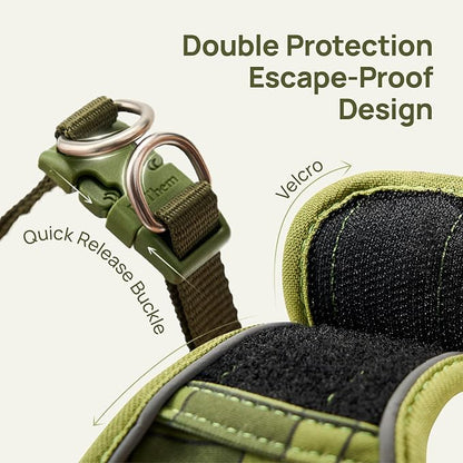 Cat Harness and Leash Set, Step-in Escape Proof Adjustable Vest Harness for Small Medium Large Cats, Lightweight Soft Breathable Reflective Kitten Harness for Walking Travel, Camping(Green, M)