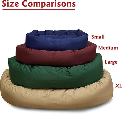 Majestic Pet 52 Inch Bagel Calming Dog Bed Washable – Cozy Soft Round Dog Bed with Spine Support for Dogs to Rest Their Head - Fluffy Donut Puppy Mat 52x35x11 (Inch) X-Large – Gray