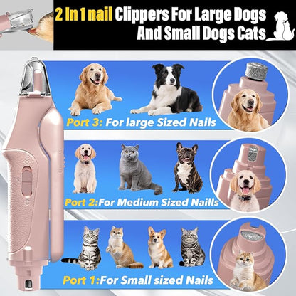 CATPICK 2-in-1 Cat Nail Clippers & Dog Nail Clippers Trimmers for Large Medium Small Dogs Cats Claw Trimmer Quick Sensor and Safety Guard USB Rechargeable with 2 LED Lights Dogs Nail Trimmer
