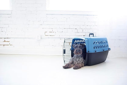 Petmate Pet Porter Fashion Dog Kennel 26", Parisian Blue & Black, for Pets 20-25lbs, Made in USA