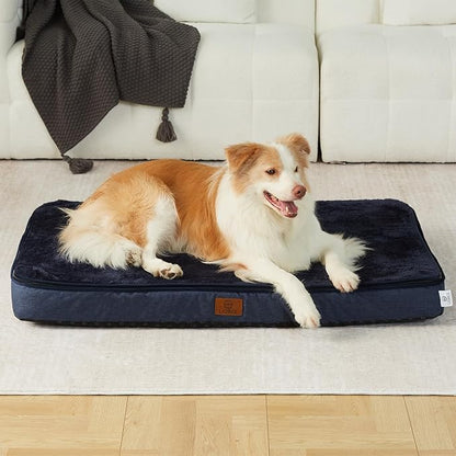 LIORCE Memory Foam XL Dog Bed - 4” Thick Orthopedic Beds for Extra Large Dogs - Waterproof Dog Bed with Removable Washable Cover & Wrap-Around Zipper - Ultimate Comfort and Easy Maintenance