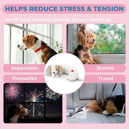 Moropaky Heartbeat Puppy Toy for Dogs, Heartbeat Stuffed Animal for Anxiety Relief Calming Aid, Heartbeat Stuffed Toy for Behavioral Aid Crate Kennel Training, Puppy Essentials White