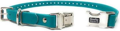 Sparky Pet Co - Apollo ECollar Replacement Strap - Dog Collar - Waterproof Biothane - Adjustable - Double Buckle - Quick Snap Metal Clasp - for Invisible Fence Systems - 3/4" x 28" (Teal)