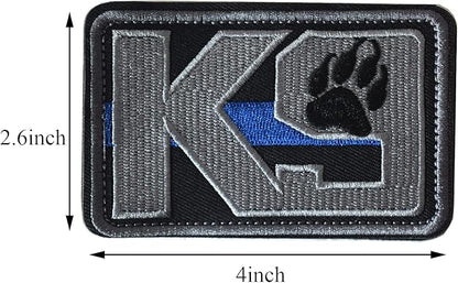 TACVEL K9 Crossbone Killer Attack Police Dog Patch, Hook and Loop Fastener Patch for Service Animal Vest (K9 Blue line)