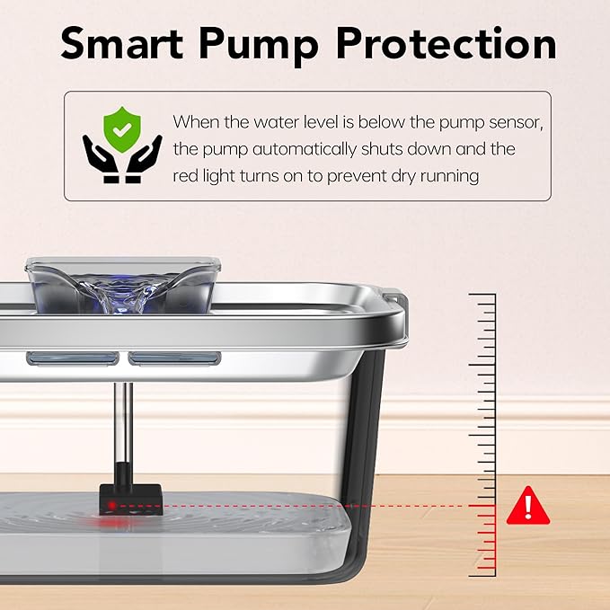 PETIMI Dog Water Fountain, 3 Gallons Stainless Steel Dog & Cat Water Fountain, Large Pet Water Fountain for Multiple Pets, Ultra Silent, Wide Mouth, Safety Lock, 3 Filters Included, Smart Water Pump
