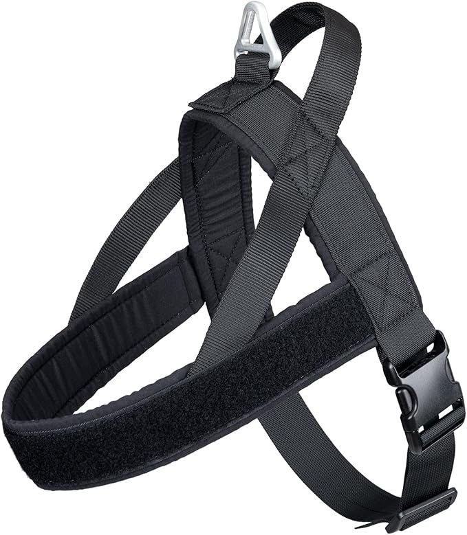 EXCELLENT ELITE SPANKER No Pull Dog Harness Padded Military Patrol Vest Adjustable Nylon Small Service Walking Dog Harness with Handle for Training Running(BLK-S)
