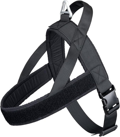 EXCELLENT ELITE SPANKER No Pull Dog Harness Padded Military Patrol Vest Adjustable Nylon Small Service Walking Dog Harness with Handle for Training Running(BLK-S)
