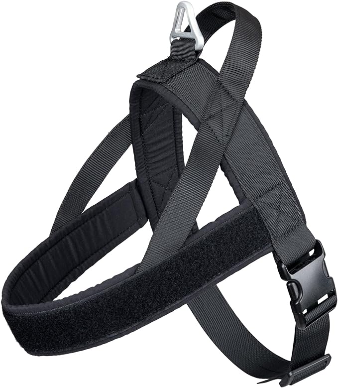 EXCELLENT ELITE SPANKER No Pull Dog Harness Padded Military Patrol Vest Adjustable Nylon Small Service Walking Dog Harness with Handle for Training Running(BLK-M)