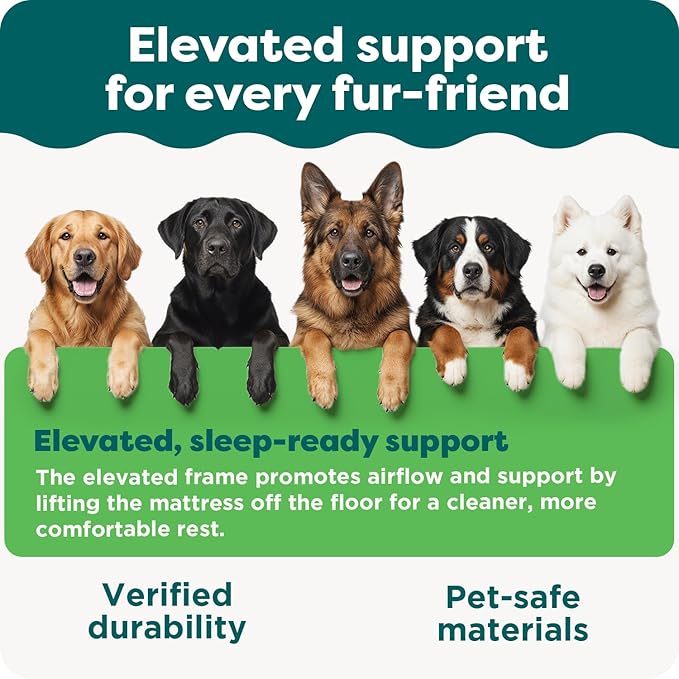 Furhaven Water-Resistant Orthopedic Dog Bed for Large Dogs w/ Removable Washable Cover, For Dogs Up to 125 lbs - Indoor/Outdoor Logo Print Oxford Polycanvas Mattress - Deep Lagoon, Jumbo Plus/XXL