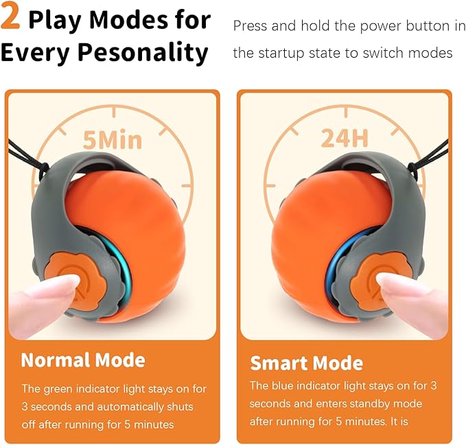 MAXTOOA Interactive Cat Toys for Indoor Cats Smart Automatic Ball Rolling for Bored Kitten Pet Upgraded Speedy Moving Chase Dogs Toy Orange
