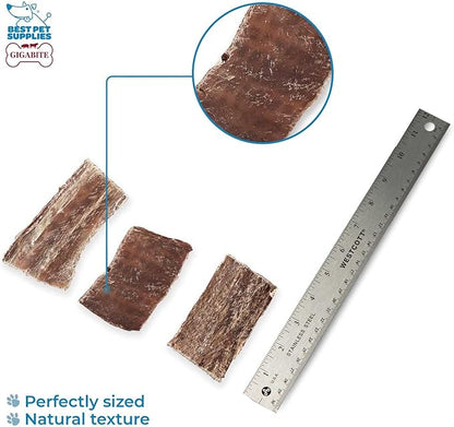 GigaBite Single Ingredient All Natural Free Range Bully Treats and Chews - Bully Sticks/Bladder Sticks/Beef Esophagus by Best Pet Supplies - Esophagus Strips Taffy, 1 Pound