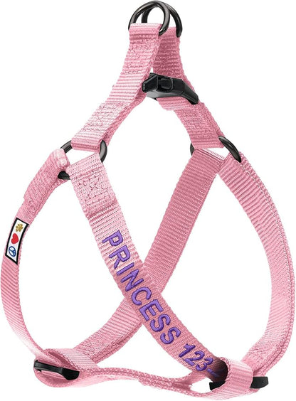 Pawtitas Personalized Dog & Puppy Harness Medium Millennial Pink Custom ID Tag Adjustable No Pull Vest