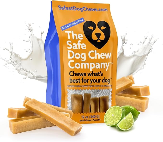 The safest All-Natural Cheese Chews - Small (Pack of 8) - NO Chunks, NO preservatives, NO Bad Smell, Great Teeth Cleaner, Super Long-Lasting, for Small Dogs
