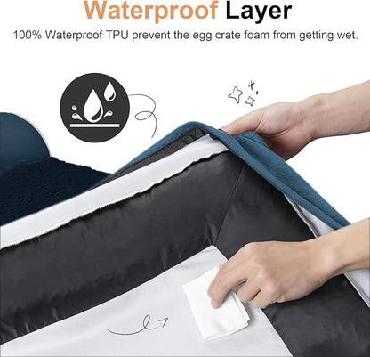 Large Dog Bed Orthopedic Washable: Beds Bolster XL Bed Big XLarge Dogs Memory Foam Couch Sofa Waterproof with Removable Cover - Navy Blue