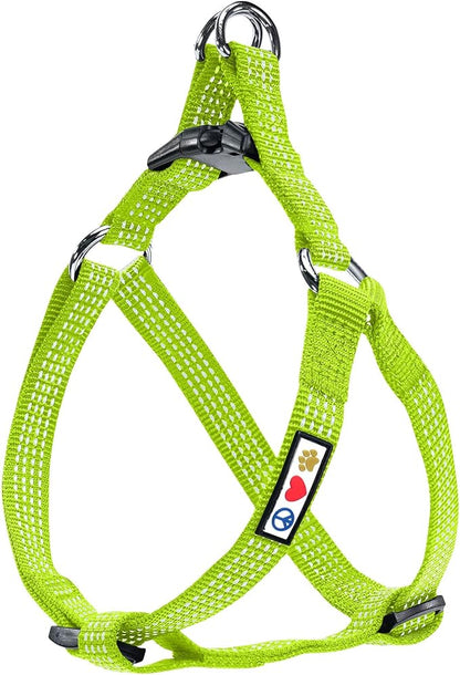 Pawtitas Reflective Step-in Dog Harness – Adjustable No-Pull Vest for Puppies to Seniors, Safe & Comfortable, XS Green
