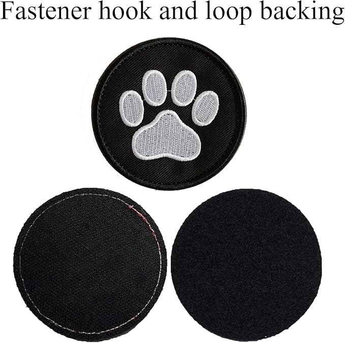 TACVEL 2 Pieces Dog Paw Tactical Patches Military Uniform Emblem Patches, Embroidered Applique Hook & Loop Patch for Caps, Backpacks, Clothes, Vest, Military Uniforms, Tactical Gears Etc