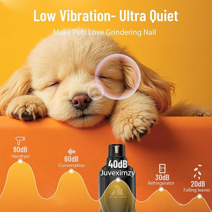 Electric Dog Nail Grinder: Upgraded 5-Speed Quiet Dog Nail Trimmer-Safe Painless Nail File for Claw Trimming & Grooming Care at Home for Dogs & Cats