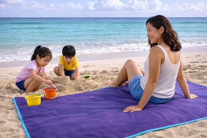 Premium Deluxe 100% Waterproof Blanket Guarantees to Keep Your Bed Dry! Crinkle-Free Ultra-Soft Fleece Furniture Protector for People Kids Pets. EZ Wash/Dry Purple/Blue Reversible 80x60