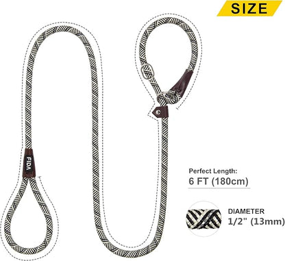 Fida Durable Slip Lead Dog Leash Bulk Pack of 5, Heavy Duty 1/2" x 6 FT Comfortable Strong Rope Slip Lead for Large, Medium & Small Dogs No Pulling Pet Training Leash with Highly Reflective (Grey)