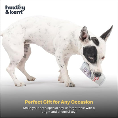 Huxley & Kent Funny Dog Toy w/Squeaker – Power Plush Squeaky Dog Toys for Small Dogs – Durable Small Stuffed Animal for Indoor Play & Fetch - Tiny Tuff Grrrs Light