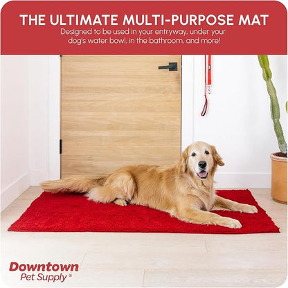 My Doggy Place Dog Mud Mat, 60" x 36" Red – Thick Microfiber Entry Rug for Snow, Mud & Salt – Absorbent, Quick-Dry, Washer-Safe & Non-Slip, X-Large