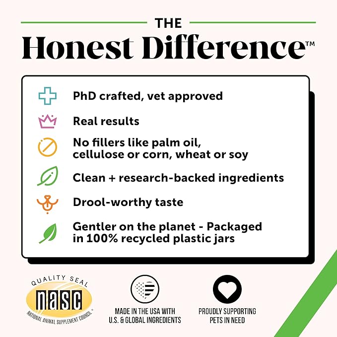 Pet Honesty Probiotics for Dogs - Digestive Enzymes Promotes Gut Health, Dog Probiotics for Bowel Support, Fiber for Regularity, Prebiotics for Immune Health & Gut Flora (Pumpkin, 180 ct)